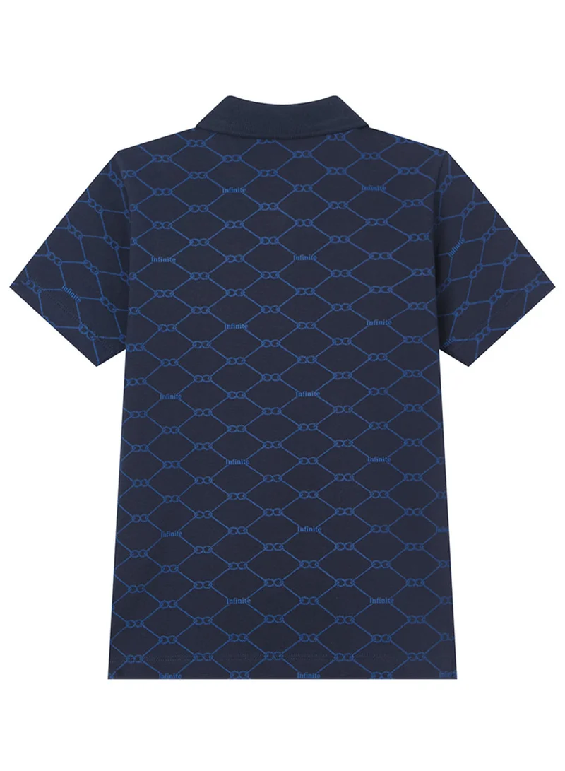 جيوردانو Kid's Slim Pique Polo with Pattern Print & Embroidery